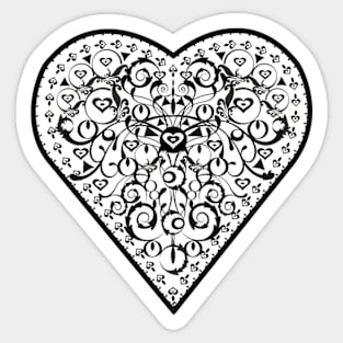 Ironwork heart black Sticker